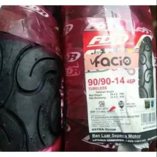 Ban tubeless belakang FDR Pacio 90/90-14 untuk Honda beat esp/Vario 150/Scoopy Yamaha Mio J/Mio m3