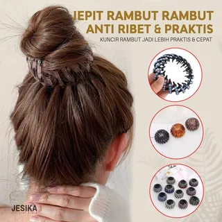 Jepit rambut korea ikat cepol korean jepitan ponytail hairpin clip hair rope buckle fold hairband