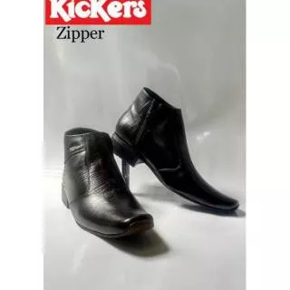 Sepatu Pria kickers pantofel kulit warna black kerja kantor pria