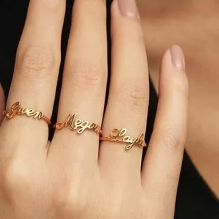 Cincin nama lapis emas /cincin ukir nama /cincin custom
