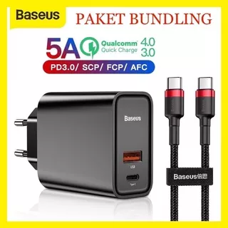 Wall Charger Baseus Travel Adaptor Cas Fast Charging 30W 5A PPS Quick Charge Power Delivery QC PD 2.0 3.0 4.0 30W 5A Dual Port USB + Type C with Kabel Charger Baseus Cafule Braided 1M 2M Cable Cas 60W 30W Fast Charging PPS