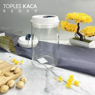 Toples Kaca Kue Lebaran Vacuum Borosilicate Kedap Udara 1250 ml Murah