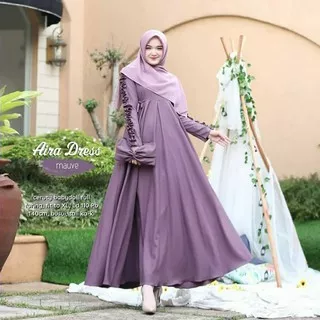 Gamis Syari Muslimah Gamis Wanita Terbaru Aira Dress Gamis Murah Jumbo Polos Renda Bunga Dress Balon