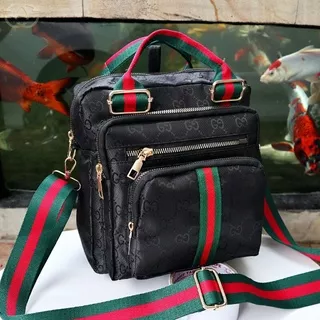 tas Ransel wanita 3 in 1 tali 1 bisa backpack dan selempang 4 ruang kanvas 6821