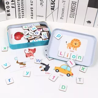 [BIG SALE] Spelling game magnetic / magnetic letter box - mainan edukasi anak - belajaf mengenal huruf