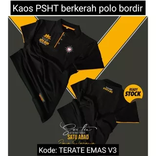 Kaos PSHT SH Terate berkerah polo bordir kode terate emas 1 abad PSHT