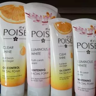 POISE LUMINOUS WHITE FACIAL FOAM 50ML & 100ML / POISE FACIAL FOAM SABUN WAJAH OIL CONTROL WHITENING