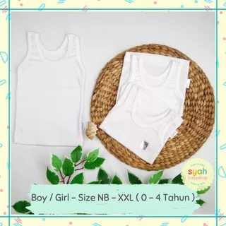 3PCS (NB-XXL) BAJU KAOS SINGLET DALAM KUTANG PUTIH ANAK BAYI LAKI LAKI PEREMPUAN CEWEK BARU LAHIR BABY BOY GIRL NEWBORN NEW BORN 0 3 6 12 BULAN 1 2 3 4 TAHUN SIZE S M L XL XXL BISA BELI 1 LUSIN LUSINAN POLOS LEMBUT SNI LITTLE Q