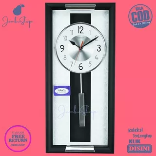 Jam Dinding Bell & Bandul Goyang Minimalis Biru Coklat Hitam Sakana 389 A Dekorasi Dinding