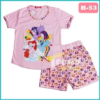 Setelan Pendek Anak Perempuan New Born - 12 Tahun Baju Tidur Anak Perempuan Piyama Anak Perempuan Little Pony Baju Anak Perempuan Baju Anak Kuda Poni Stelan Anak Cewek Lengan Pendek BD