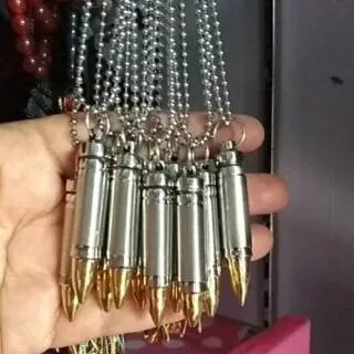 kalung+Liontin peluru TABUNG