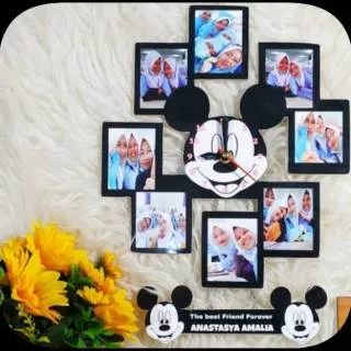 JAM DINDING MICKEY MOUSE HITAM ? JAM CUSTOM UNIK