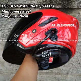 Kunci Sepeda Spiral Kombinasi Angka Kunci Gembok Spiral TONYON 8mm 120cm Pengaman Helm Motor  Rumah