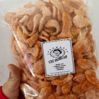 Ceu romlah - Kerupuk ikan pedas asin gurih / cemilan pedas / cemilan bandung 200gram