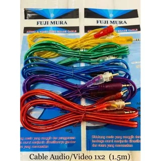 Kabel AUX 2in1 Tebal Kabel Audio Video 1,5M Transparent Audio Cable Warna