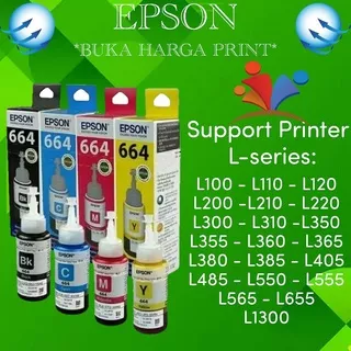 Tinta Printer Epson 664 Original L100 L110 L120 L121 L200 L210 L220 L300 L310 L350 L355 L360 L365 L3I0 L385 L405 L485 L550 L555 L565 L655 L1300 L1455