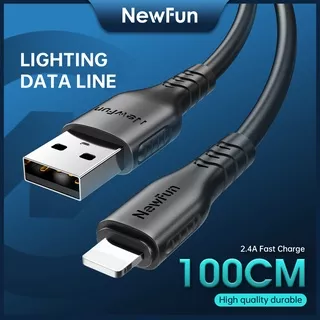 Newfun Kabel Data Iphone Fast Charging 2.4A Handphone Apple Lightning to USB Cable Charger Mobile Cables D01I
