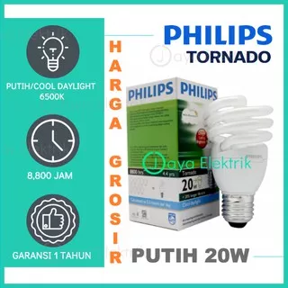 Lampu Philips Tornado 20W 20 Watt W 20Watt Putih Cool Daylight Original  - Lampu Spiral Hemat Energi