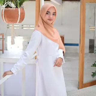 Gratis Ongkir   Muslimore Baju Muslim Wanita Gamis Murah Putih Polos Balotelli XNB-03 Star Seller