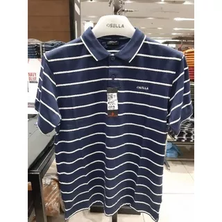 Kaos Pria Polo Shirt Lengan Pendek Stripe Osella Original