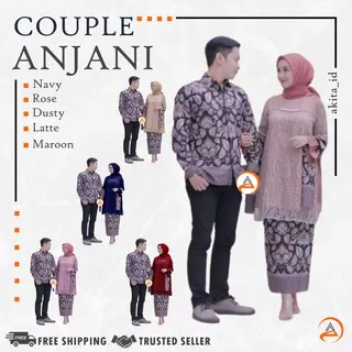 KEBAYA MODERN ORIGINAL COUPLE BAJU BATIK ATASAN WANITA BRUKAT WISUDA MURAH LAMARAN COUPLE ANJANI