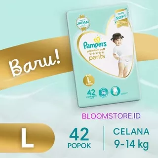 PAMPERS Premium Pluffy Soft Care Active Baby Pant Pants M46 M 46 L42 L 42 Popok Celana Pempers