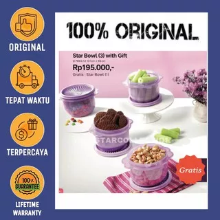 Promo Star Bowl 750ml (4) Ungu Toples Makanan Cemilan / Free Bubble wrap