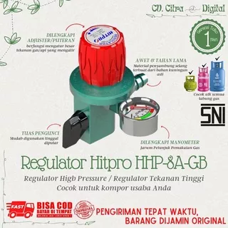 Regulator Gas Tekanan Tinggi dengan Meteran HITPRO Regulator High Pressure (HHP-8A-GB)