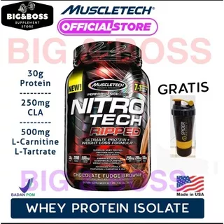 NITROTECH RIPPED 2 LBS 2LBS MUSCLETECH MT WHEY PROTEIN ISOLATE MASSA OTOT