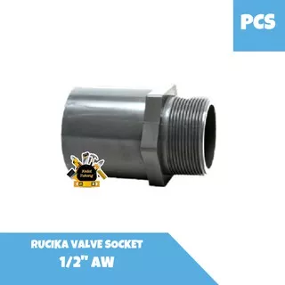 KEDAI TUKANG - RUCIKA Valve Socket 1/2 inch AW / Sok Drat Luar PVC