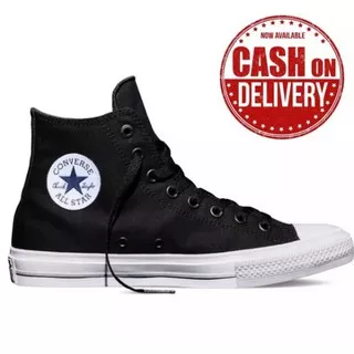 Sepatu Sneaker/Fashion/Converse All Star Hi High Chuck Taylor Polos Grade Original - Hitam Putih, 37