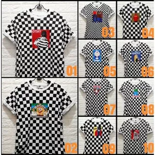 ?kdr? Tshirt Baju Kaos Printing 3D Kotak Catur Motif Polos Fullprint Import Marcelo Burlon Distro YA