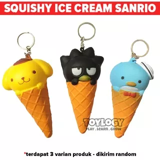 Squishy Gantungan Kunci Es Cream Sanrio Characone Squishy Ice Cream Fun Toys Key Chain 4,2 inch