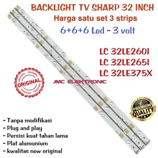 BACKLIGHT TV LED SHARP LC 32LE260I 32LE265I 32LE375X LC32LE260I LC32LE265I LC32LE375X LAMPU BL 6K 3V 32LE265 32LE260