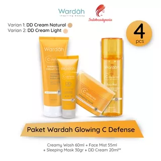 Paket Wardah C Defense Skincare Putih Glowing Cerah 4 pcs