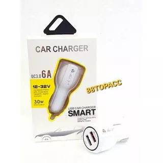 Car Charger Colokan Mobil 2 port Usb QC 3.0 3.1A / Adaptor Saver 2 Usb  / Car Charger Mobil Dual