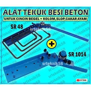 Alat tekuk besi beton manual/bar bender/pleser/begel, cincin/slop, kolom, cakar ayam (SR 2 in 1 A)