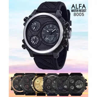 (Bisa cod) Jam Tangan ALFA Fourtime 4time (3Analog + 1Digital) Original 8005