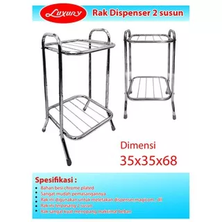 Rak / Kaki Dispenser 2 Susun Stainless / Kaki Dispenser 2 Lantai Besi