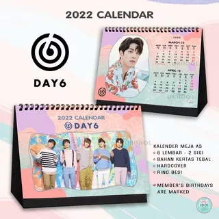 DAY 6 KALENDER 2022 - KALENDER MEJA  - alender Day6 - kalender kpop - kalender 2022 - Day6 Calendar 2022 - day6 calendar 2022 - day6