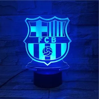 Lampu Hias Led 3D logo club bola Barcelona Untuk Hadiah