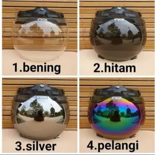 Kaca Visor Helm Model Cargloss Bogo Retro Merk Injak Cembung Clear Bening Hitam Silver Pelangi