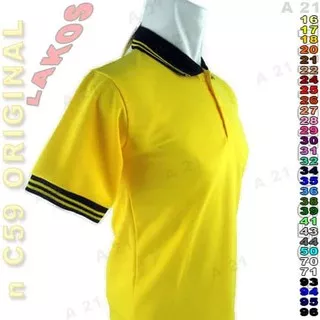 Kaos Kerah Pria K2 17 Kuning n C59 Original Polos Lakos