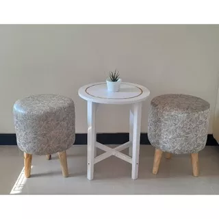 Set stool minimalis/Kursi stool kayu/Meja stool kayu minimalis/sofa bulat/kualitas kuat