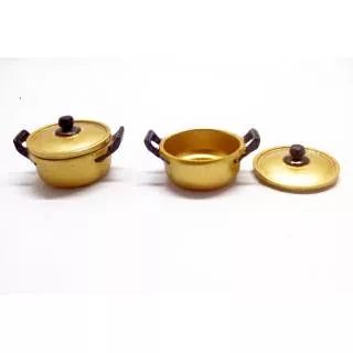 miniatur panci gold/sparepart/diorama/koleksi/resin/fiberglass/hiasan/kerajinan/handmade