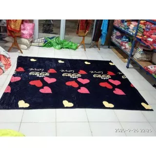 Selimut Cola Cola Light Love Warna Hitam Selimut bulu lembut Import ukuran Jumbo 200x230