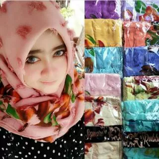 Rubiah flower / hijab rubiah / jilbab rubiah / segi empat rubiah