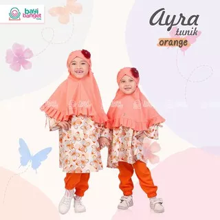 TUNIK AYRA ORIGINAL DARI BAYI BANGET HIJAB - TUNIK ANAK / BAJU ATASAN BAHAN BALADIOR MOTIF KUPU-KUPU