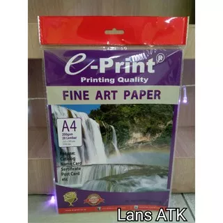 Kertas Foto E-print Fine Art Paper A4 200GSM isi 20 lembar / Kertas Photo Paper E-print