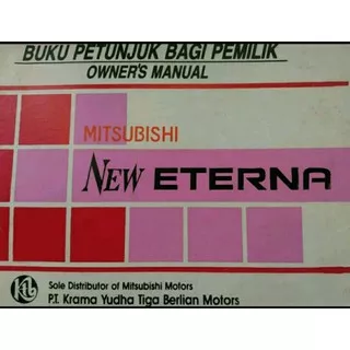 Buku Manual panduan  Mitsubishi Eterna DOHC GTi Atau SOHC 1990 - 1993 AT MT